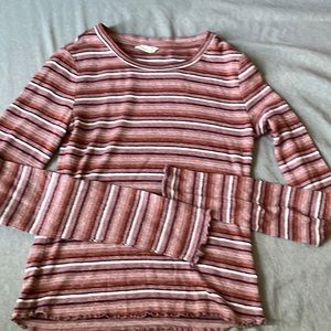 soft striped pink long sleeve top